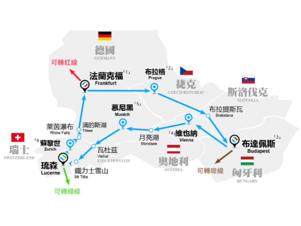 捷克、斯洛伐克、匈牙利、奥地利、德国、瑞士东欧璀璨之旅 - RobinGO Tours